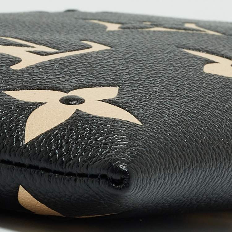 Pre Owned Louis Vuitton Black/Beige Monogram Empreinte Leather Daily Pouch