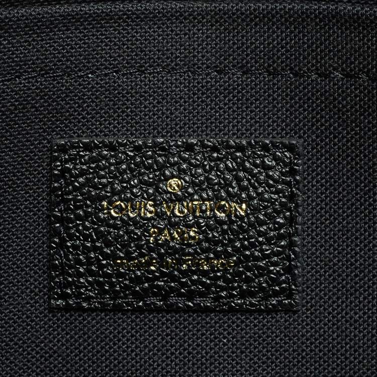 Pre Owned Louis Vuitton Black/Beige Monogram Empreinte Leather Daily Pouch