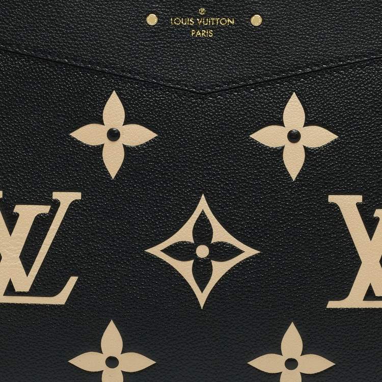 Pre Owned Louis Vuitton Black/Beige Monogram Empreinte Leather Daily Pouch