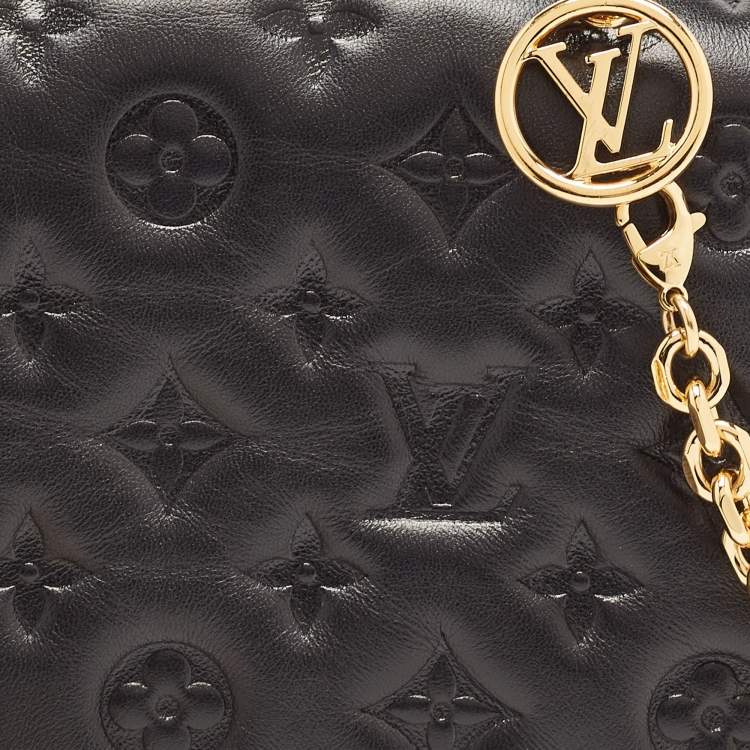 Pre Owned Louis Vuitton Black Monogram Leather Coussin Pochette Bag 