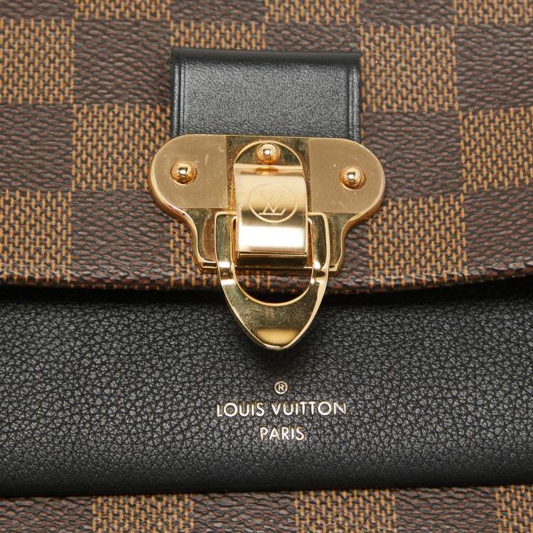 Pre Owned Louis Vuitton Damier Ebene Canvas Vavin Chain Wallet 