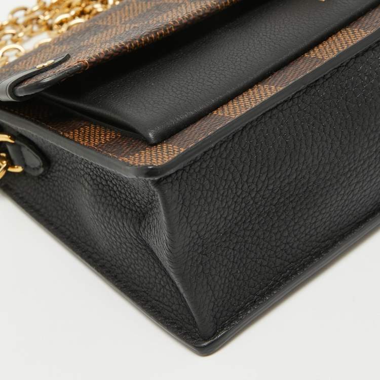Pre Owned Louis Vuitton Damier Ebene Canvas Vavin Chain Wallet 