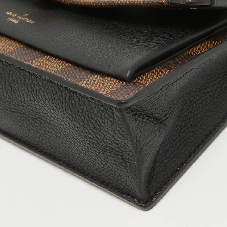 Pre Owned Louis Vuitton Damier Ebene Canvas Vavin Chain Wallet 