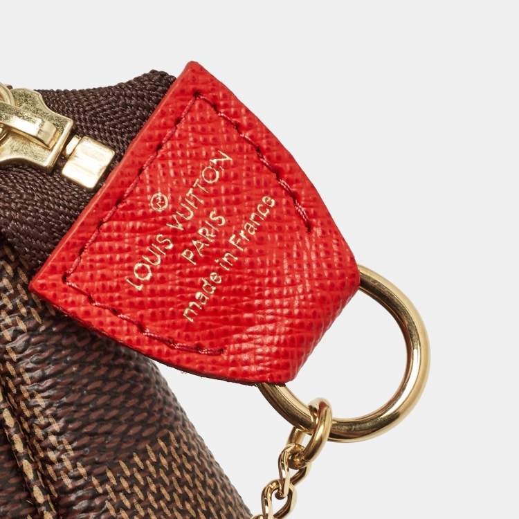 Pre Owned Louis Vuitton Damier Ebene Canvas Christmas Vivienne Paris Pochette Accessoires