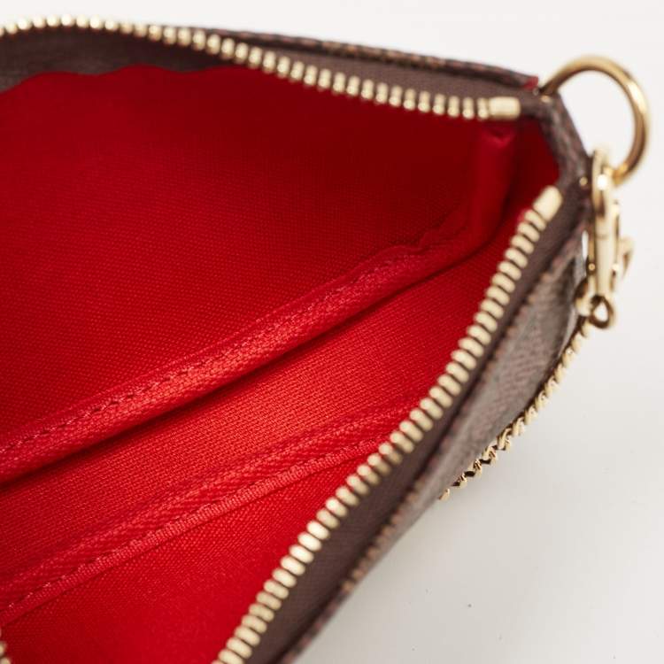 Pre Owned Louis Vuitton Damier Ebene Canvas Christmas Vivienne Paris Pochette Accessoires