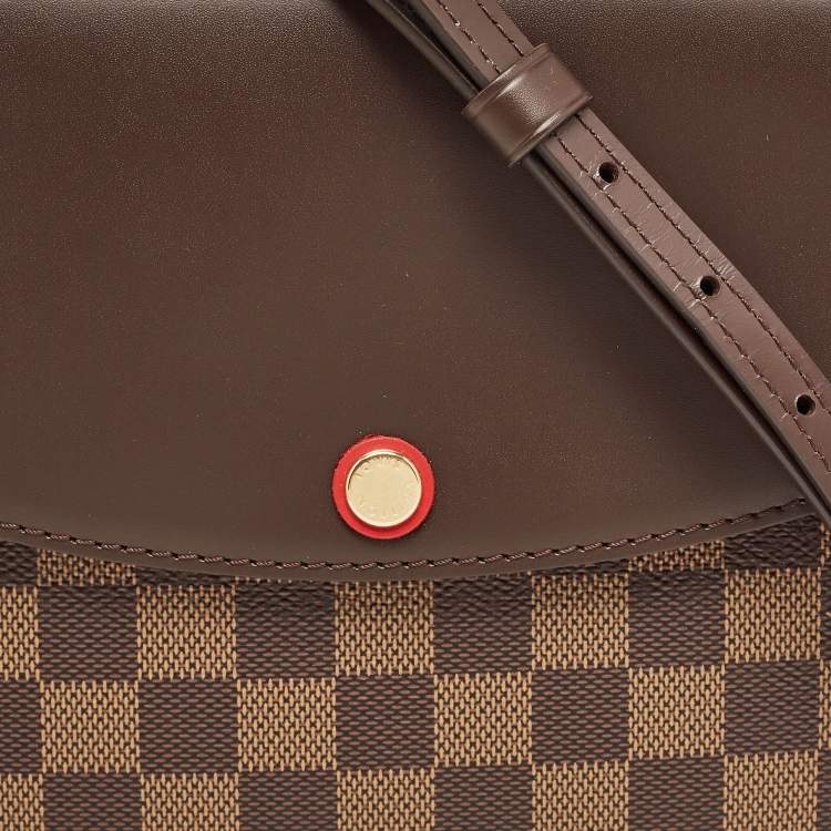 Pre Owned Louis Vuitton Damier Ebene Canvas Twice Pochette Bag