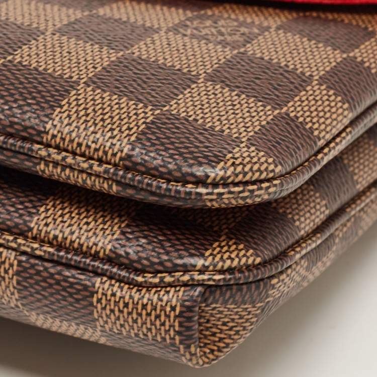 Pre Owned Louis Vuitton Damier Ebene Canvas Twice Pochette Bag