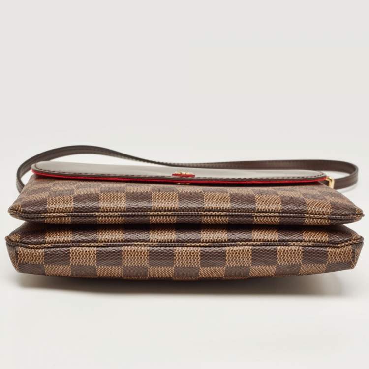 Pre Owned Louis Vuitton Damier Ebene Canvas Twice Pochette Bag