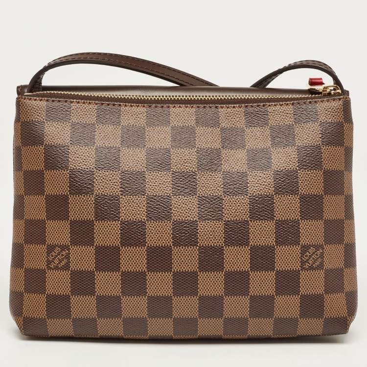 Pre Owned Louis Vuitton Damier Ebene Canvas Twice Pochette Bag