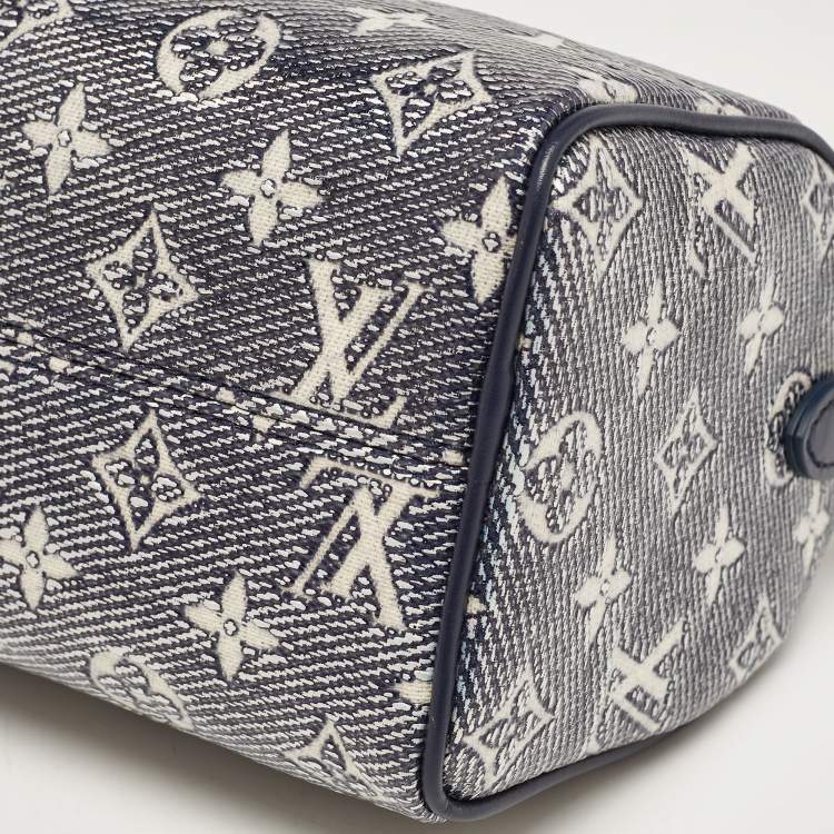 Pre Owned Louis Vuitton Blue Monogram Canvas Speedy Bandouliere 20 Bag