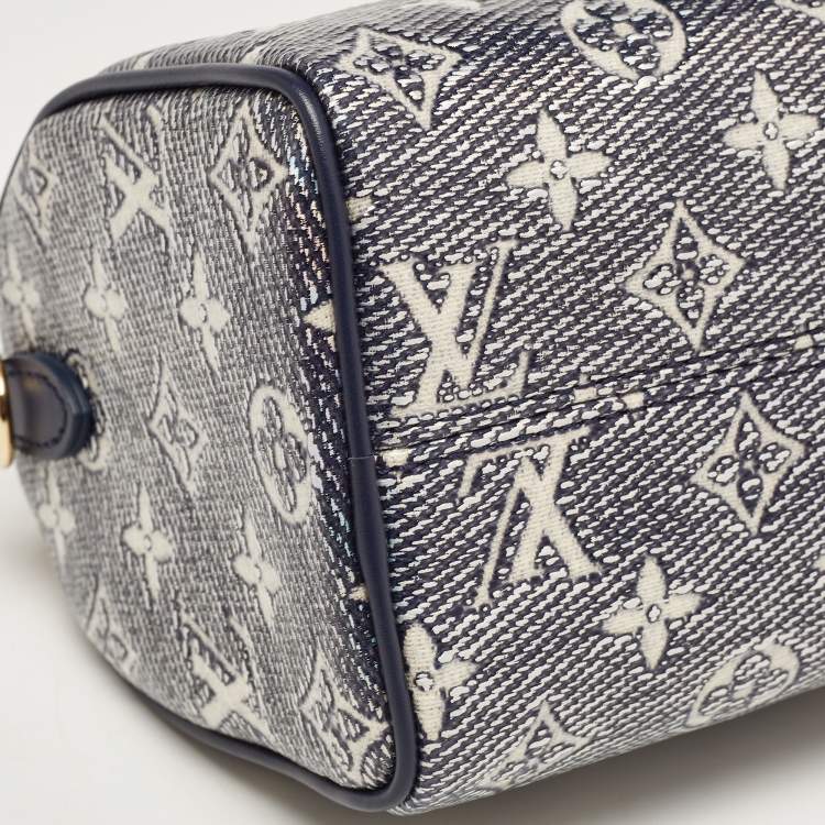 Pre Owned Louis Vuitton Blue Monogram Canvas Speedy Bandouliere 20 Bag