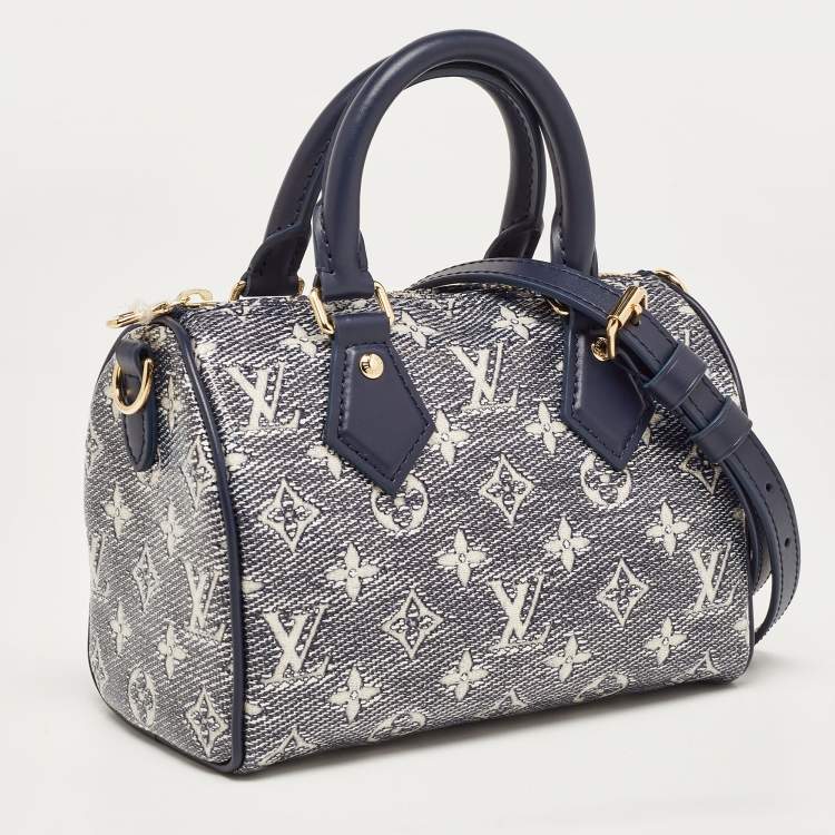 Pre Owned Louis Vuitton Blue Monogram Canvas Speedy Bandouliere 20 Bag