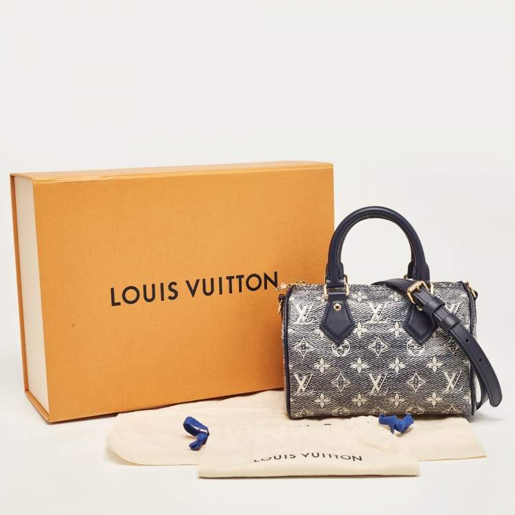 Pre Owned Louis Vuitton Blue Monogram Canvas Speedy Bandouliere 20 Bag