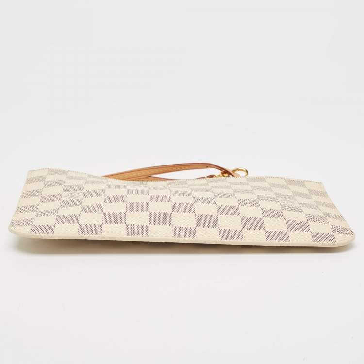 Pre Owned Louis Vuitton Damier Azur Canvas Neverfull PM Zipped Pochette