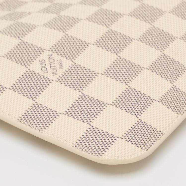 Pre Owned Louis Vuitton Damier Azur Canvas Neverfull PM Zipped Pochette