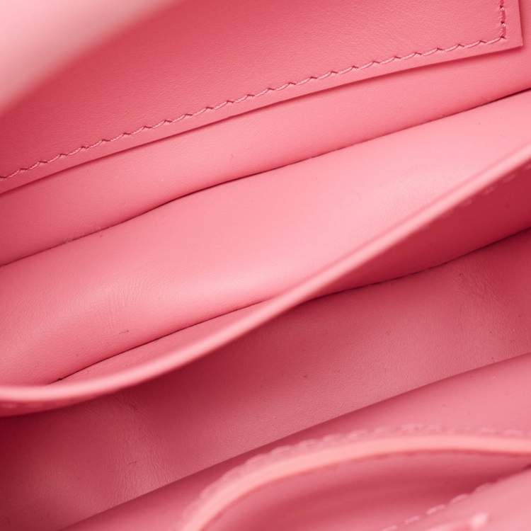 Pre Owned Louis Vuitton Pink Embroidered Satin Capucines Capushell Mini Bag