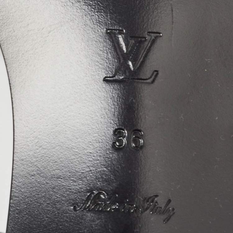 Pre Owned Louis Vuitton Brown/Black Monogram Canvas Slides Size 36