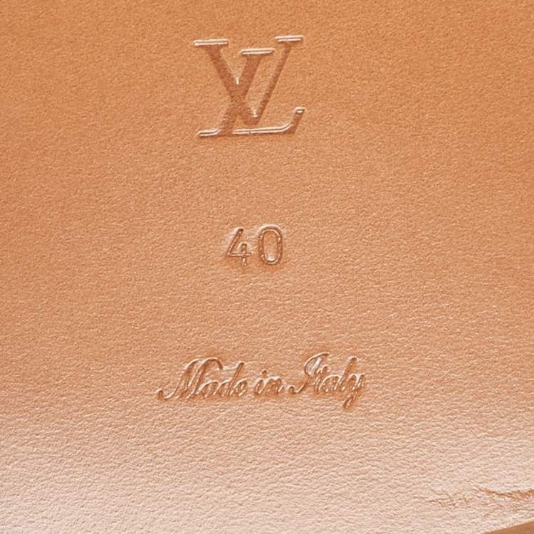 Pre Owned Louis Vuitton Tricolor Monogram Canvas Crafty Lock It Flat Slides Size 40