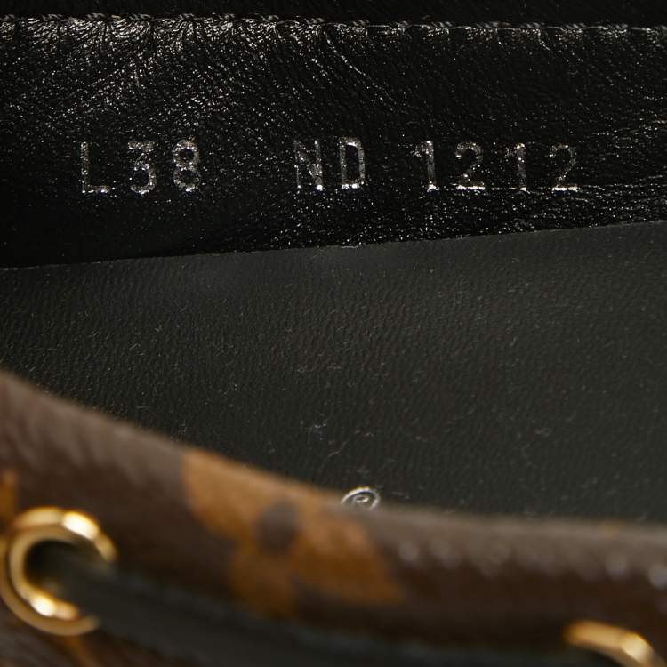 Pre Owned Louis Vuitton Brown Canvas Gloria Loafers Size 38