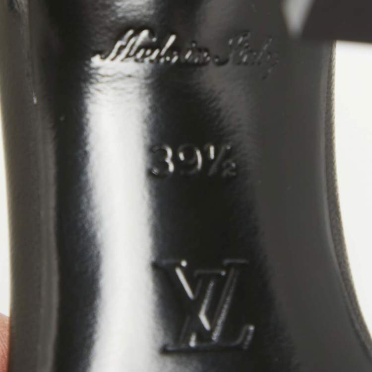 Pre Owned Louis Vuitton Black Monogram Embossed Leather Revival Sandals Size 39.5