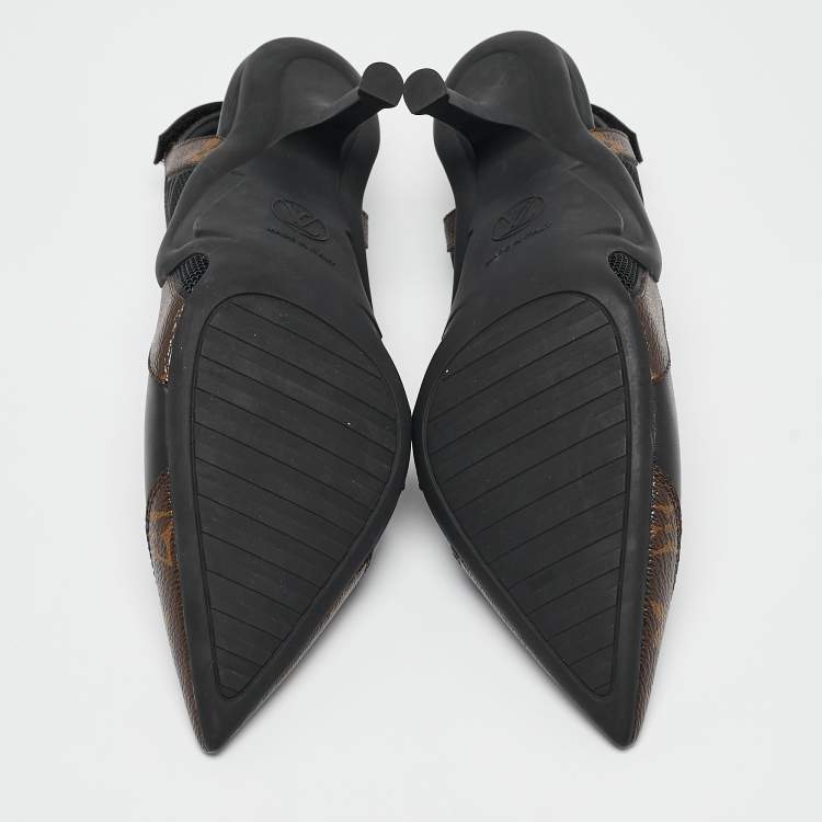 Pre Owned Louis Vuitton Monogram Canvas and Leather Archlight Slingback Pumps Size 39.5