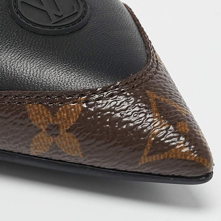 Pre Owned Louis Vuitton Monogram Canvas and Leather Archlight Slingback Pumps Size 39.5
