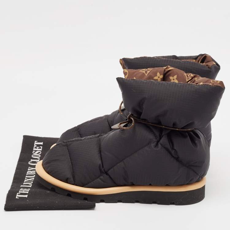 Pre Owned Louis Vuitton Black Nylon Pillow Confort Boots Size 39