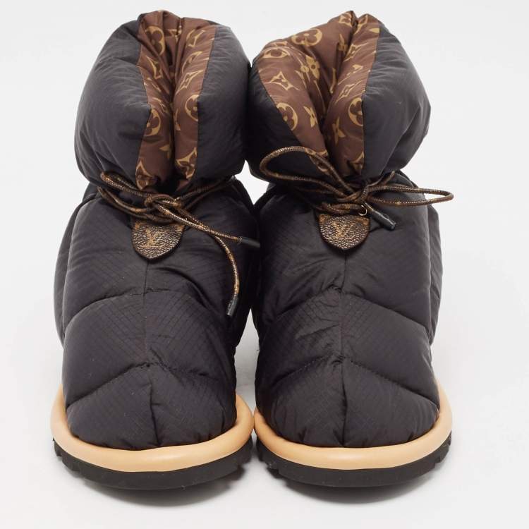Pre Owned Louis Vuitton Black Nylon Pillow Confort Boots Size 39