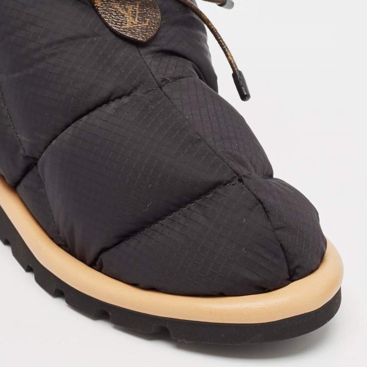 Pre Owned Louis Vuitton Black Nylon Pillow Confort Boots Size 39