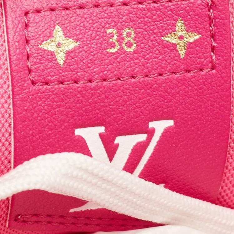 Pre Owned Louis Vuitton Fuchsia/White Leather Charlie Low Top Sneakers Size 38