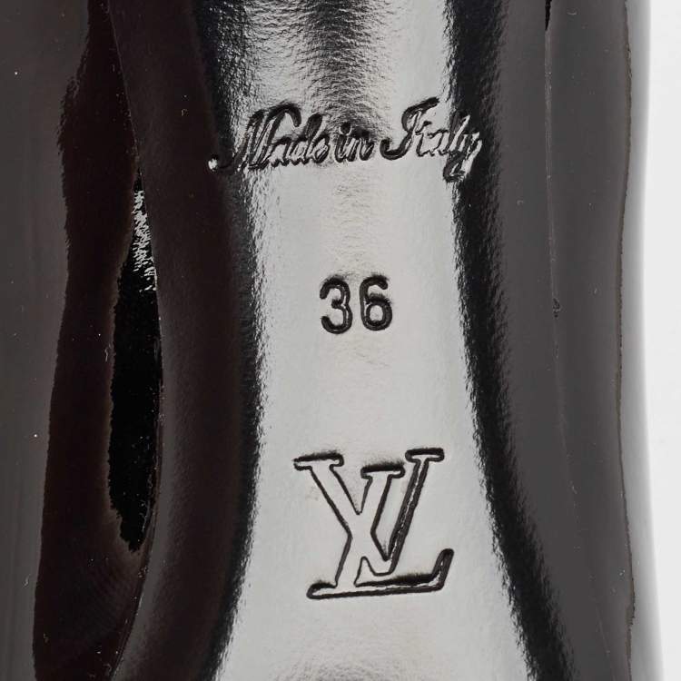 Pre Owned Louis Vuitton Black Patent Leather Bow Pumps Size 36