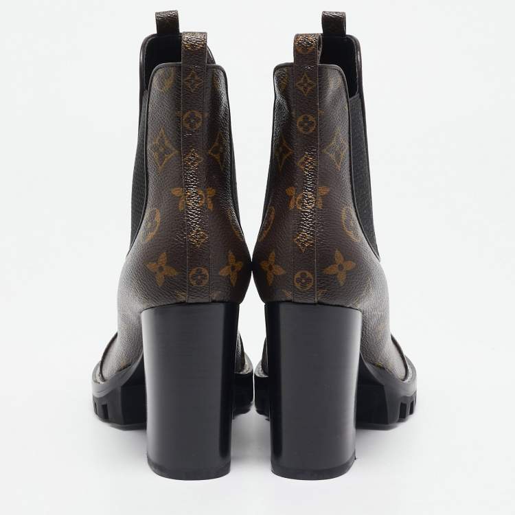 Pre Owned Louis Vuitton Monogram Canvas Star Trail Ankle Boots Size 37