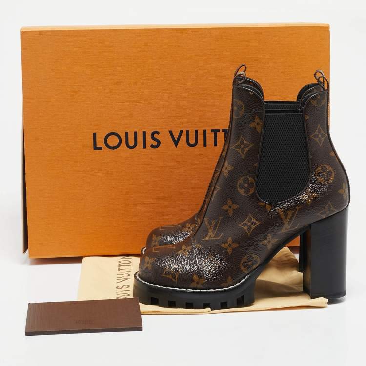 Pre Owned Louis Vuitton Monogram Canvas Star Trail Ankle Boots Size 37