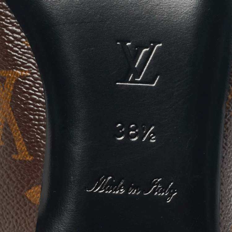 Pre Owned Louis Vuitton Brown Coated Canvas Upper Case Loafers Size 38.5