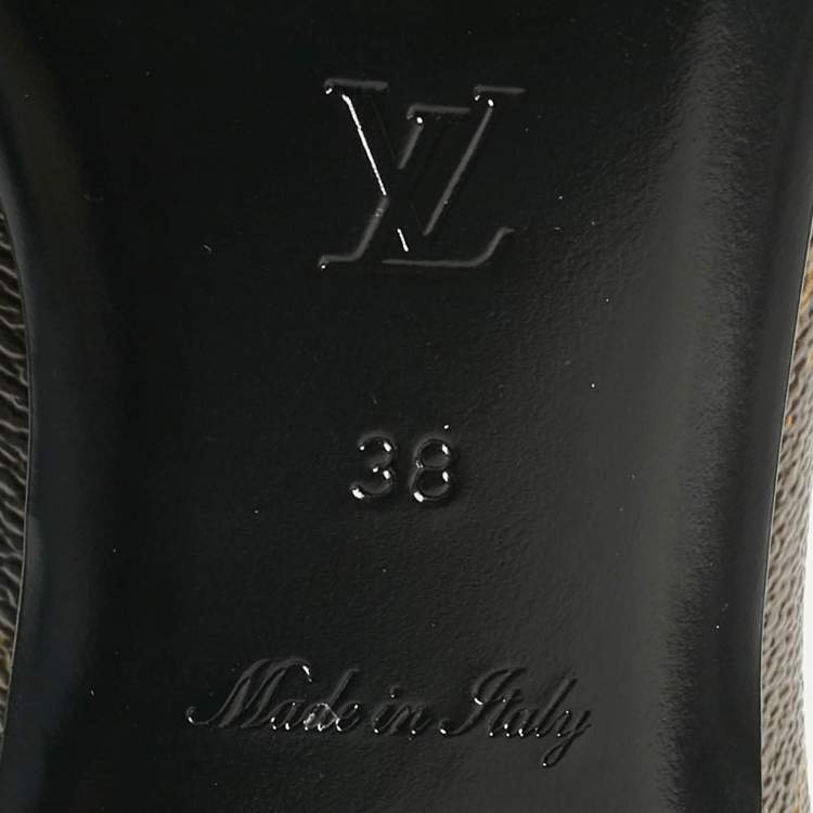 Pre Owned Louis Vuitton Brown Monogram Coated Canvas Upper Case Loafers Size 38
