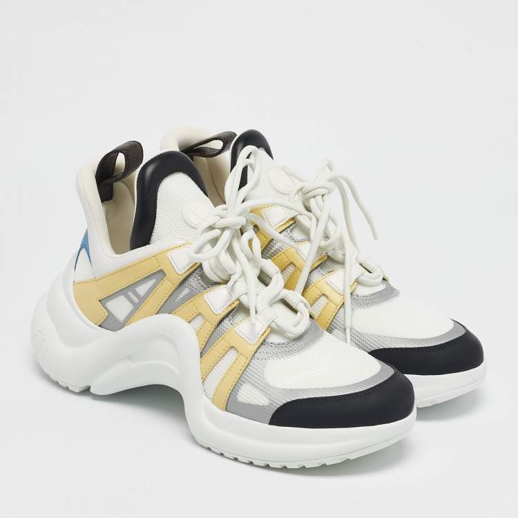 Pre Owned Louis Vuitton Multicolor Leather and Mesh LV Archlight Sneakers Size 39.5