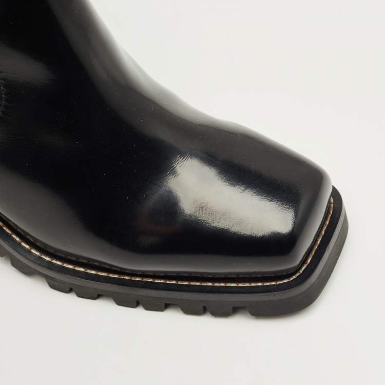 Pre Owned Louis Vuitton Black Leather LV Beaubourg Chelsea Ankle Boots Size 40