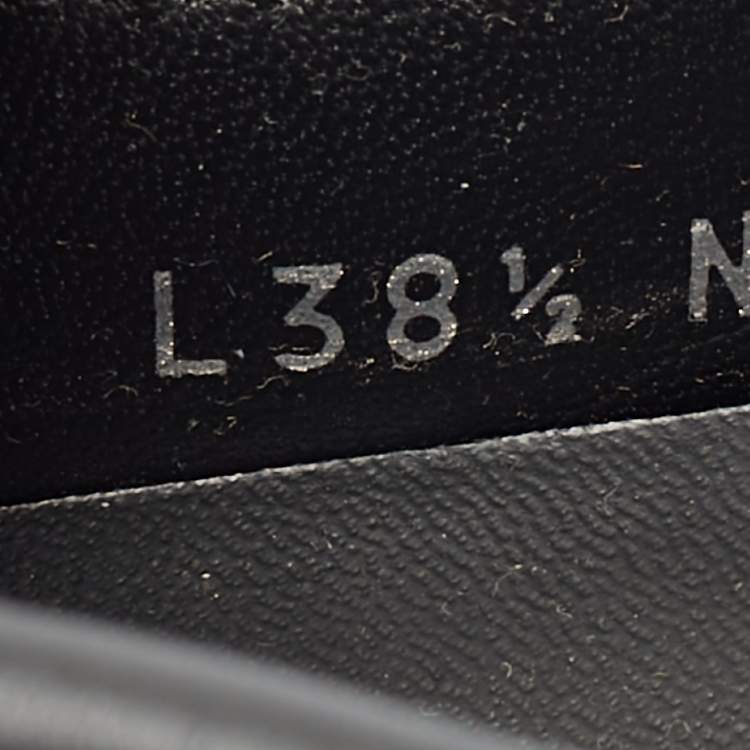 Pre Owned Louis Vuitton Gloria Size 38.5 Brown/Black Coated Canvas and Leather Loafers