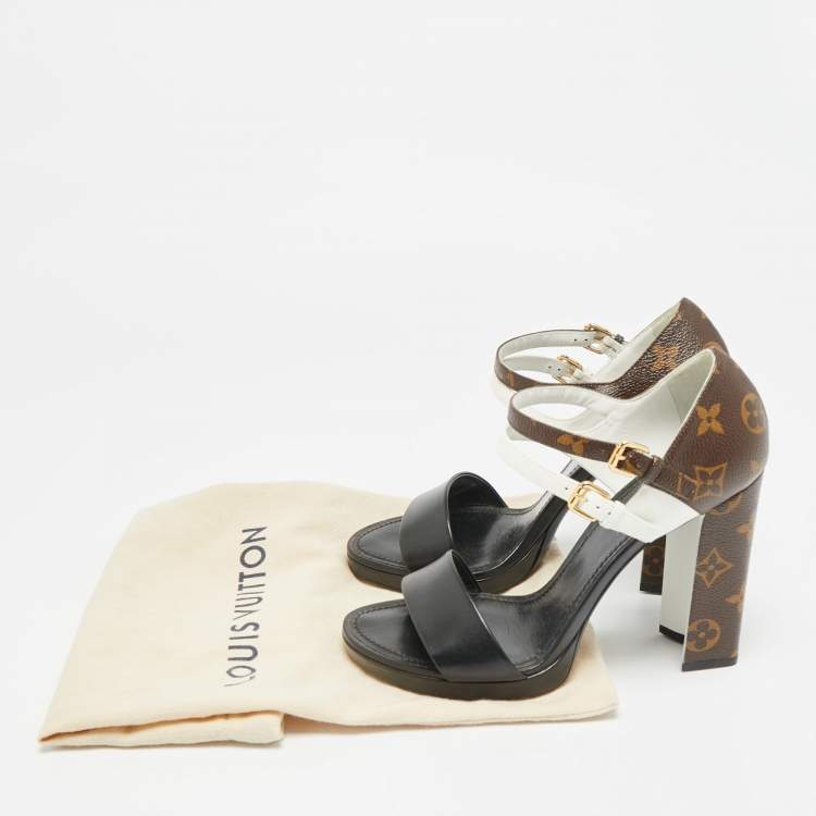 مملوكة مسبقًا صندل لويس فيتون مشجر متعدد الألوان قماش وجلد مع حزام للكاحل مقاس 38