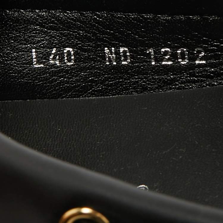 Pre Owned Louis Vuitton Gloria Size 40 Brown/Black Damier Ebene and Leather Loafers