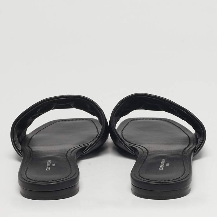 مملوكة مسبقًا Louis Vuitton Revival Size 39 Black Leather Flat Slide