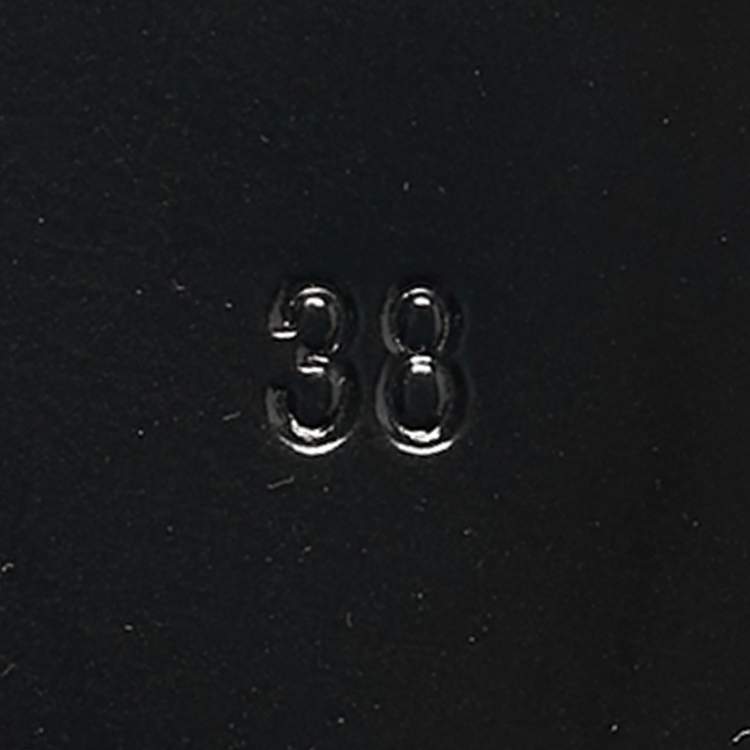 Pre Owned Louis Vuitton Revival Size 38 Black Monogram Leather Flat Slide