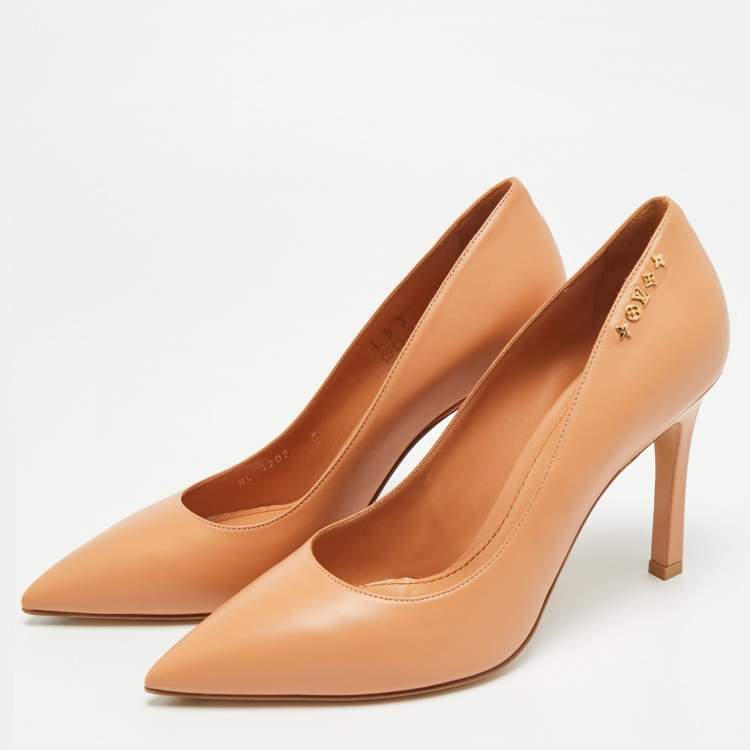 Pre Owned Louis Vuitton Urban Twist Size 39 Orange Leather Pumps