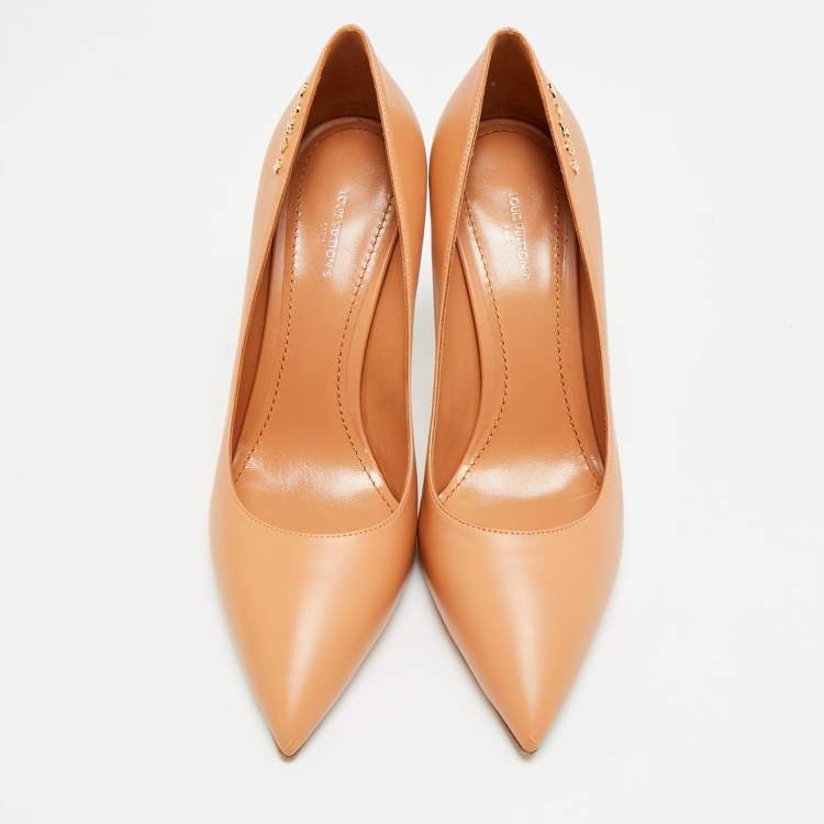 Pre Owned Louis Vuitton Urban Twist Size 39 Orange Leather Pumps