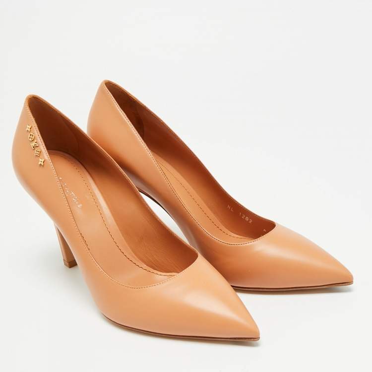 Pre Owned Louis Vuitton Urban Twist Size 39 Orange Leather Pumps