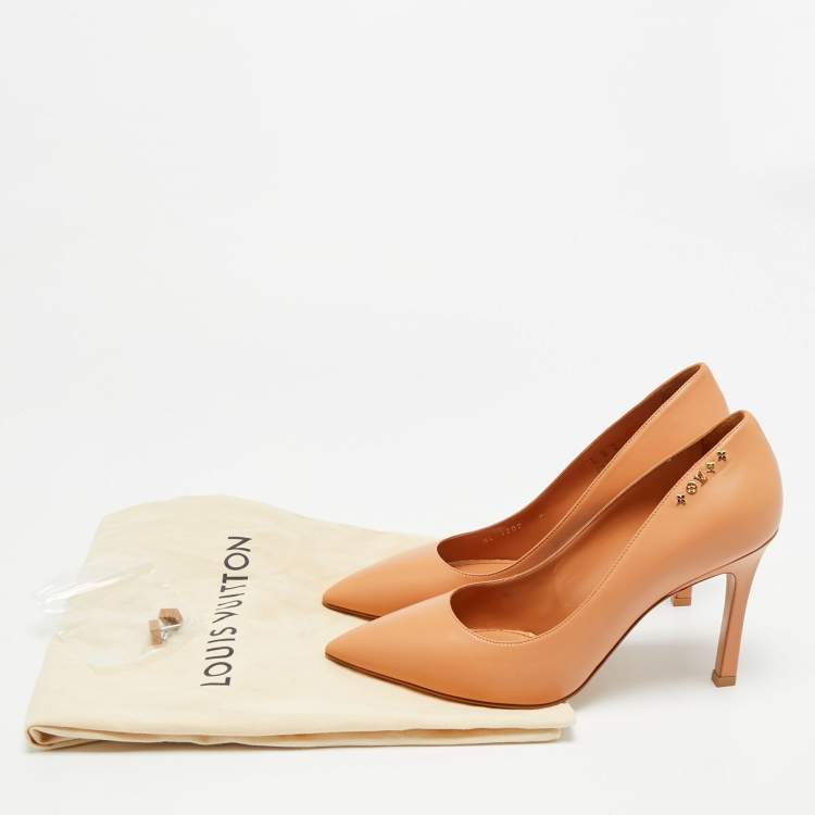 Pre Owned Louis Vuitton Urban Twist Size 39 Orange Leather Pumps