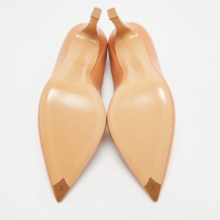 Pre Owned Louis Vuitton Urban Twist Size 39 Orange Leather Pumps