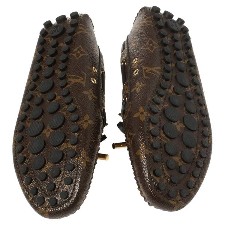 مملوكة مسبقًا Louis Vuitton Brown Monogram Canvas Gloria Flat Loafers Size 39