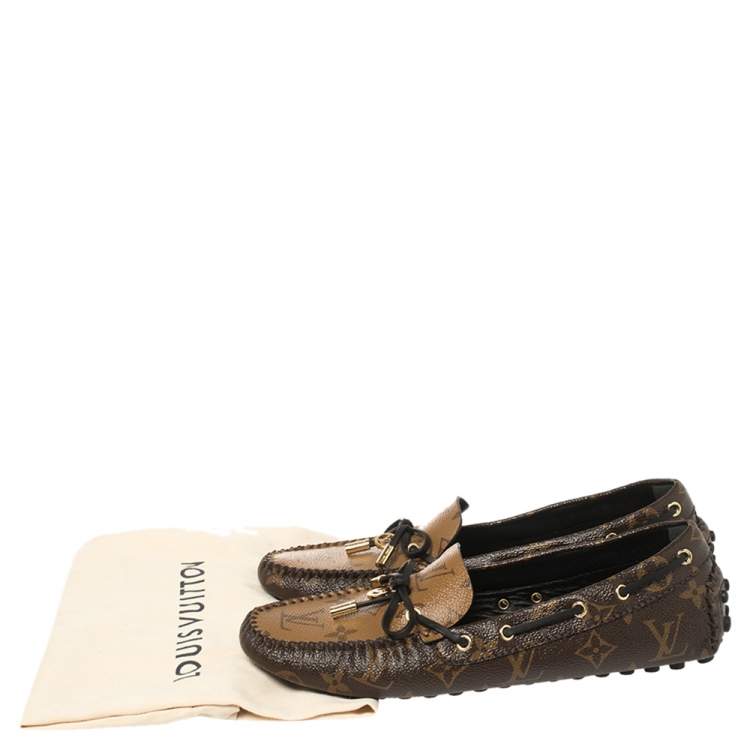 مملوكة مسبقًا Louis Vuitton Brown Monogram Canvas Gloria Flat Loafers Size 39