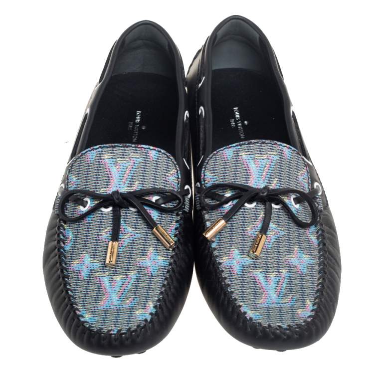 Pre Owned Louis Vuitton Blue LV Pop Monogram Canvas Gloria Loafers Size 40.5